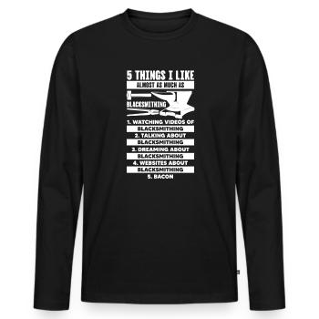 Blacksmith Schiede Anvil Cutler Gift - Men's Premium Organic Long Sleeve Shirt - black - Front - Nico (187cm)