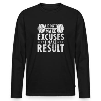 Bodybuilder - Männer Premium Bio Langarmshirt - Schwarz - Vorne - Nico (187cm)