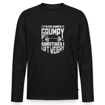 Bodybuilder - Männer Premium Bio Langarmshirt - Schwarz - Vorne - Nico (187cm)