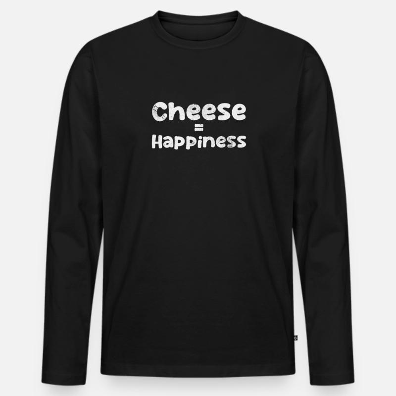 Käse - Männer Premium Bio Langarmshirt - Schwarz