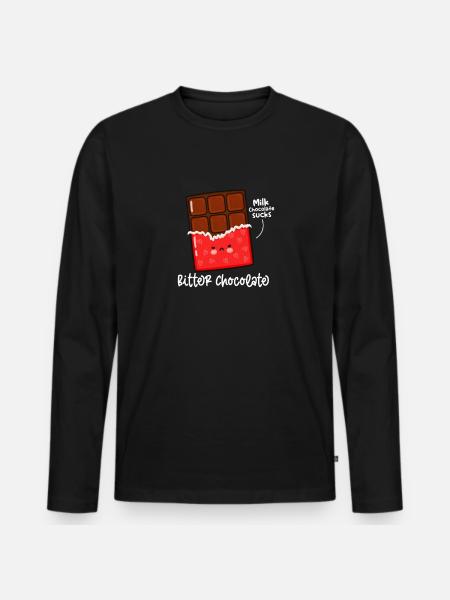 Chocolate Chocolate Food Cocoa Gift - Men's Premium Organic Long Sleeve Shirt - black