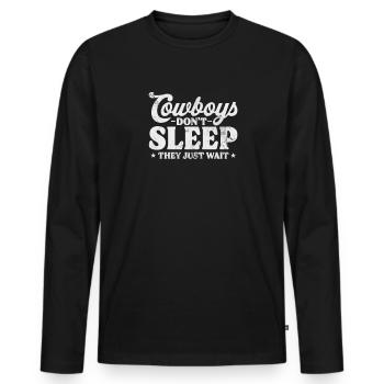 Cow-boy - T-shirt manches longues Premium bio Homme - noir - Devant - Nico (187cm)