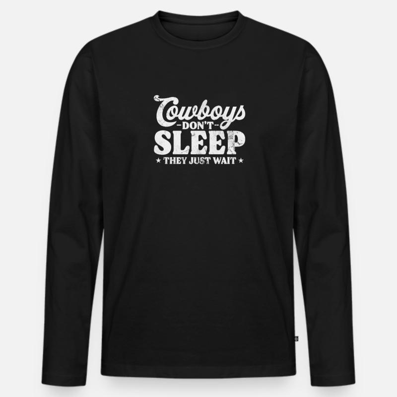 Cowboy - Männer Premium Bio Langarmshirt - Schwarz