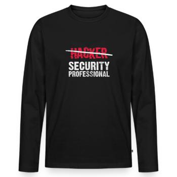 Hacker - Männer Premium Bio Langarmshirt - Schwarz - Vorne - Nico (187cm)