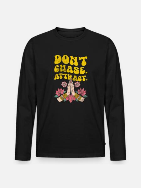 Meditation - Men's Premium Organic Long Sleeve Shirt - black