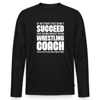 Lutteur lutteur Fight Wrestling Ringer cadeau - T-shirt manches longues Premium bio Homme - noir - Devant - Nico (187cm)