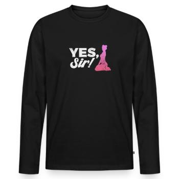 Sadomaso - T-shirt manches longues Premium bio Homme - noir - Devant - Nico (187cm)