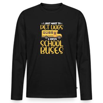 Chauffeur de bus Chauffeur de bus Bus Schuhlbus cadeau - T-shirt manches longues Premium bio Homme - noir - Devant - Nico (187cm)