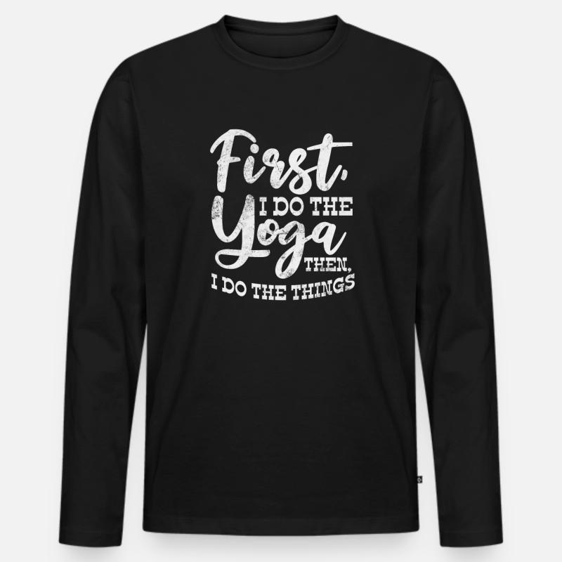 Meditation - Männer Premium Bio Langarmshirt - Schwarz