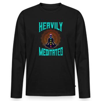Meditation - Men's Premium Organic Long Sleeve Shirt - black - Front - Nico (187cm)