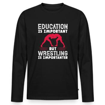 Lutteur lutteur Fight Wrestling Ringer cadeau - T-shirt manches longues Premium bio Homme - noir - Devant - Nico (187cm)