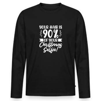 Beautician Cosmetic Makeup Gift - Men's Premium Organic Long Sleeve Shirt - black - Front - Nico (187cm)