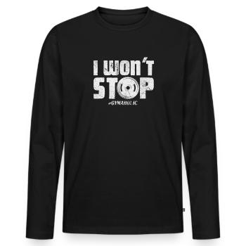 Bodybuilder - Männer Premium Bio Langarmshirt - Schwarz - Vorne - Nico (187cm)
