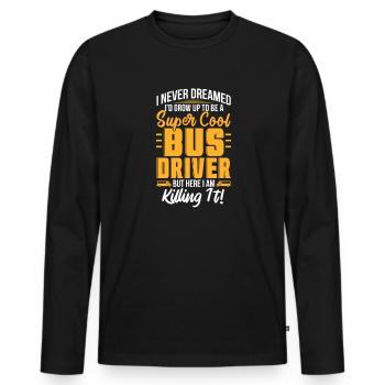 Bus Driver Bus Driver Bus Schuhlbus Gift - Men's Premium Organic Long Sleeve Shirt - black - Front - Nico (187cm)