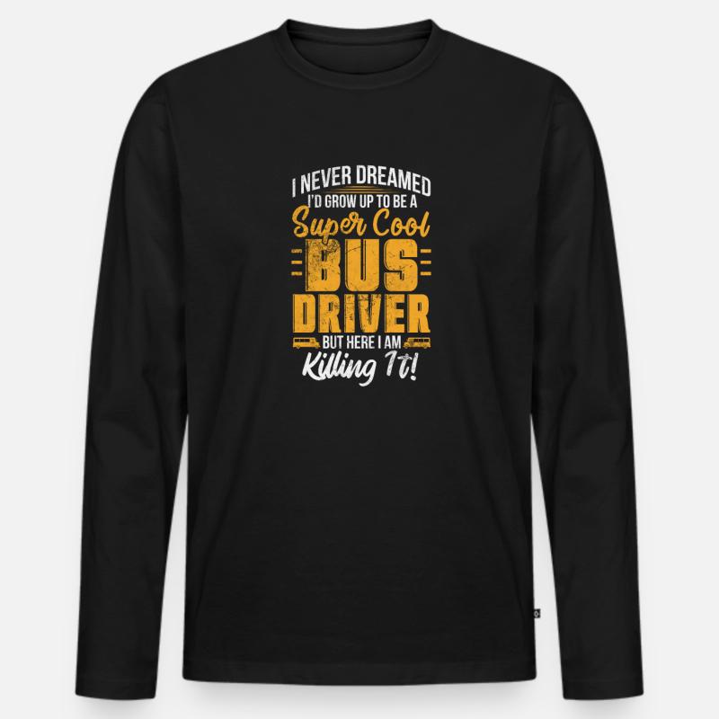 Busfahrer - Männer Premium Bio Langarmshirt - Schwarz