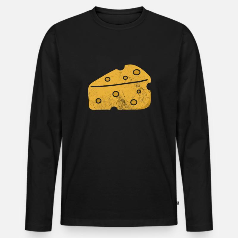 Käse - Männer Premium Bio Langarmshirt - Schwarz