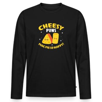 Gâteau au fromage Cheesecake Cadeau alimentaire - T-shirt manches longues Premium bio Homme - noir - Devant - Nico (187cm)