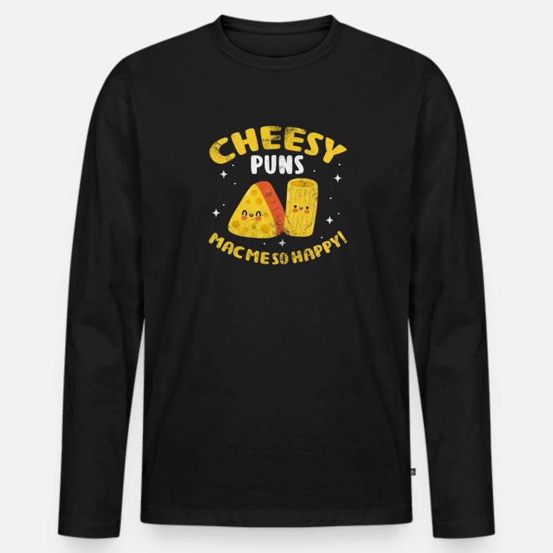 Käse - Männer Premium Bio Langarmshirt - Schwarz