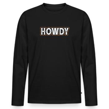 Cowboy Cowboy Boots Western Gift - Men's Premium Organic Long Sleeve Shirt - black - Front - Nico (187cm)