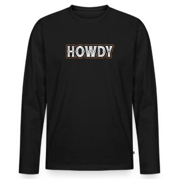 Cowboy - Männer Premium Bio Langarmshirt - Schwarz - Vorne - Nico (187cm)