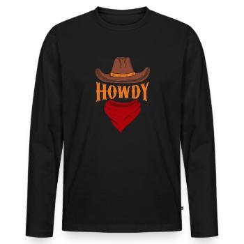Cowboy Cowboy Boots Western Gift - Men's Premium Organic Long Sleeve Shirt - black - Front - Nico (187cm)