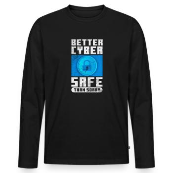 Hacker - Männer Premium Bio Langarmshirt - Schwarz - Vorne - Nico (187cm)