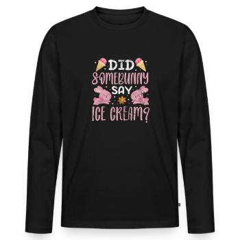 Eiscreme - Männer Premium Bio Langarmshirt - Schwarz - Vorne - Nico (187cm)