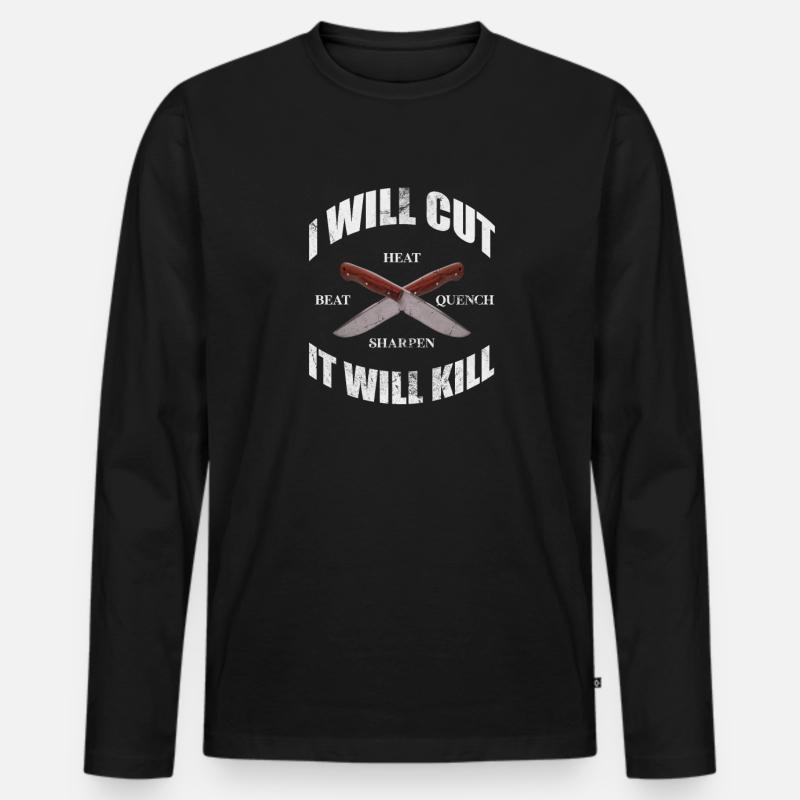 Schmied - Männer Premium Bio Langarmshirt - Schwarz