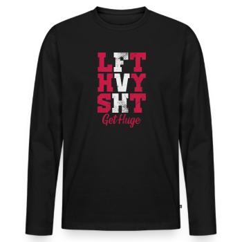 Bodybuilder - Männer Premium Bio Langarmshirt - Schwarz - Vorne - Nico (187cm)
