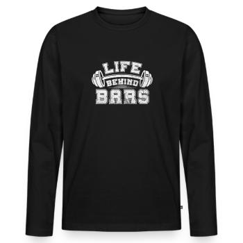 Bodybuilder - Männer Premium Bio Langarmshirt - Schwarz - Vorne - Nico (187cm)