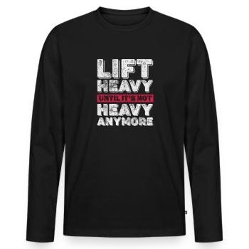 Bodybuilder - Männer Premium Bio Langarmshirt - Schwarz - Vorne - Nico (187cm)