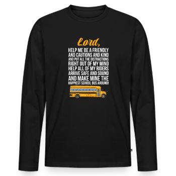 Chauffeur de bus Chauffeur de bus Bus Schuhlbus cadeau - T-shirt manches longues Premium bio Homme - noir - Devant - Nico (187cm)