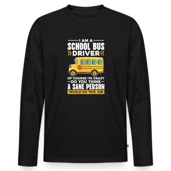 Chauffeur de bus Chauffeur de bus Bus Schuhlbus cadeau - T-shirt manches longues Premium bio Homme - noir - Devant - Nico (187cm)