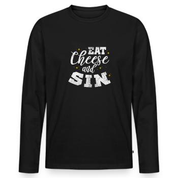 Fromage - T-shirt manches longues Premium bio Homme - noir - Devant - Nico (187cm)