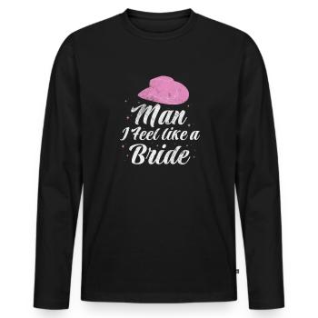 Cowboy - Männer Premium Bio Langarmshirt - Schwarz - Vorne - Nico (187cm)