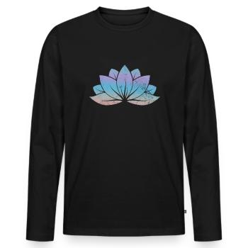 Meditation - Men's Premium Organic Long Sleeve Shirt - black - Front - Nico (187cm)