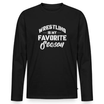 Wrestling - Männer Premium Bio Langarmshirt - Schwarz - Vorne - Nico (187cm)
