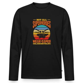 Blacksmith Schiede Anvil Cutler Gift - Men's Premium Organic Long Sleeve Shirt - black - Front - Nico (187cm)