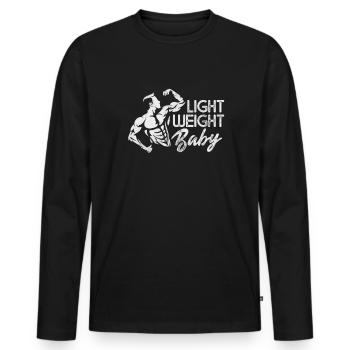Bodybuilder - Männer Premium Bio Langarmshirt - Schwarz - Vorne - Nico (187cm)