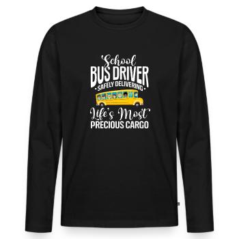 Bus Driver Bus Driver Bus Schuhlbus Gift - Men's Premium Organic Long Sleeve Shirt - black - Front - Nico (187cm)