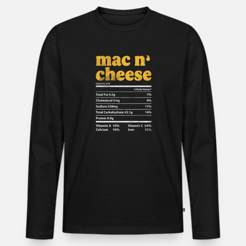 Käse - Männer Premium Bio Langarmshirt - Schwarz