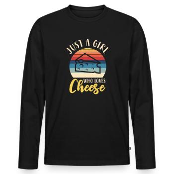 Gâteau au fromage Cheesecake Cadeau alimentaire - T-shirt manches longues Premium bio Homme - noir - Devant - Nico (187cm)