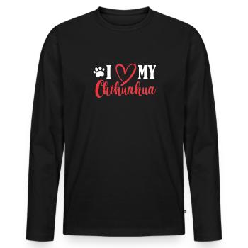 Chihuahua Hund Hundeschule Hundehalter Geschenk - Männer Premium Bio Langarmshirt - Schwarz - Vorne - Nico (187cm)