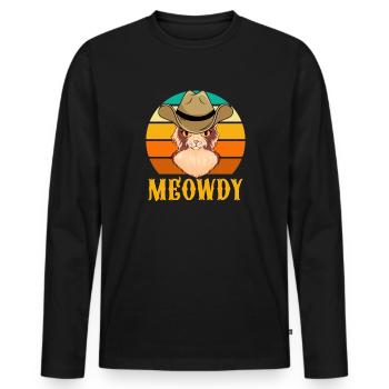 Cowboy Cowboy bottes Western cadeau - T-shirt manches longues Premium bio Homme - noir - Devant - Nico (187cm)