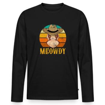 Cow-boy - T-shirt manches longues Premium bio Homme - noir - Devant - Nico (187cm)