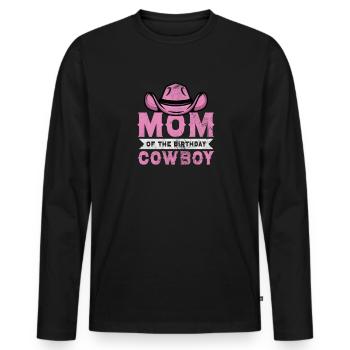 Cow-boy - T-shirt manches longues Premium bio Homme - noir - Devant - Nico (187cm)