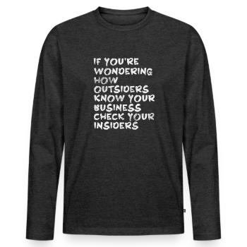 Hacker - Männer Premium Bio Langarmshirt - Anthrazit meliert - Vorne - Nico (187cm)