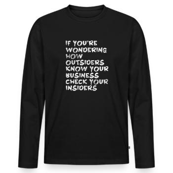 Hacker - Männer Premium Bio Langarmshirt - Schwarz - Vorne - Nico (187cm)