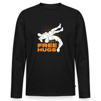 Lutteur lutteur Fight Wrestling Ringer cadeau - T-shirt manches longues Premium bio Homme - noir - Devant - Nico (187cm)