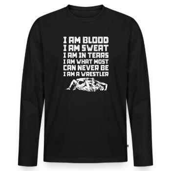 Lutteur lutteur Fight Wrestling Ringer cadeau - T-shirt manches longues Premium bio Homme - noir - Devant - Nico (187cm)